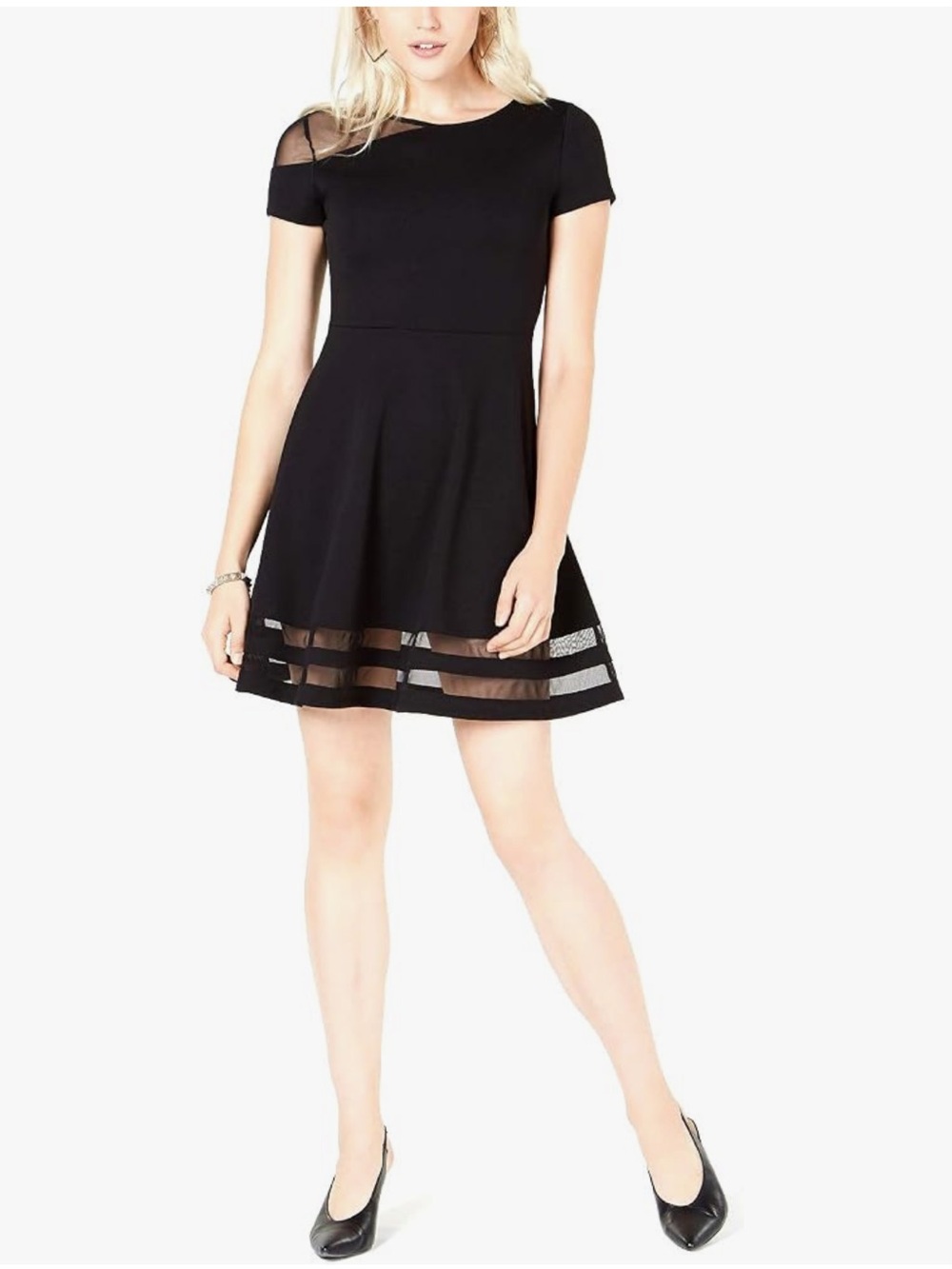 NWT Bar III Short Sleeve Fit & Flare Dress